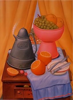 費爾南多 博特羅 Still Life With Coffee Pot